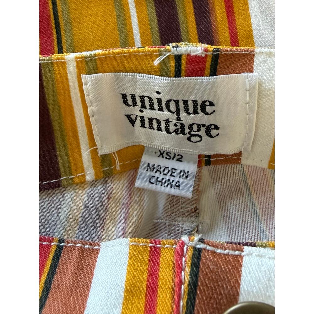 Unique Vintage 1960’s Retro Stripe Wide Leg Pants XS NWOT - Picture 5 of 6